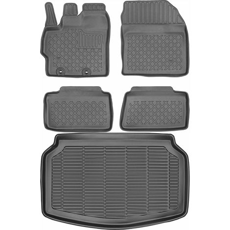 Toyota YARIS IV Hatchback a partir de 2019 SET - Alfombrillas para coche + alfombrilla para maletero