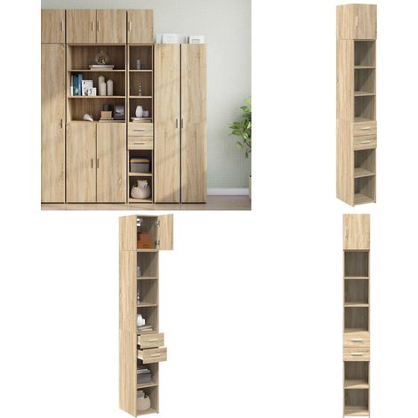 vidaXL Hochschrank Schmal Sonoma-Eiche 30x42,5x225 cm Holzwerkstoff (1/5)