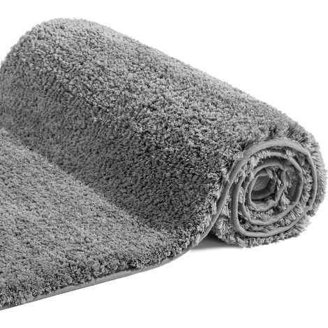 AGE Tapis de bain en fibre ultra - fine antidérapant super doux, absorbant l'eau, séchage rapide, adapté pour le bain et la douche pour les personnes âgées et les enfants (gris, 50x80 cm) (1/5)