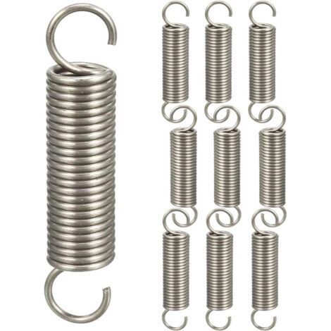 10 Double Hook Tension Springs, Compression Springs, Hook Spring Assortment, 1.2 x 11 x 45mm (1/2)