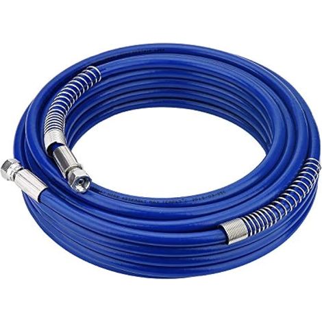 Tuyau de pulvérisation de peinture sans air de 15 m x 6,35 mm (1/4 po), 4300 PSI, bleu (1/5)