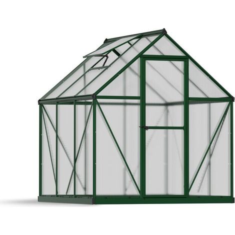 Palram – Serre de jardin polycarbonate 3.4m² – Résistante aux UV et aux intempéries – Structure en aluminium – 701632