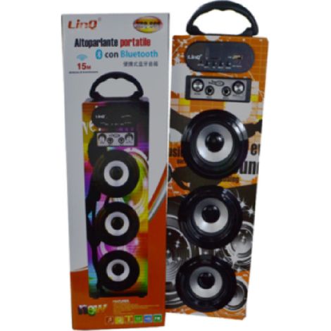 TrAdE Shop Traesio - Cassa Altoparlante Portatile Kbq-608 Bluetooth Radio Usb Led Multicolor -
