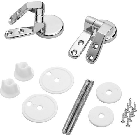 Charnières de remplacement pour abattant de WC, compatibles avec tous types de WC (bois, métal, plastique), montage facile. (1/5)