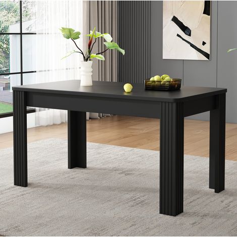 MESA MEUBLIV Comedor 116x65 cm negra – estructura estable, superficie espaciosa (1/5)