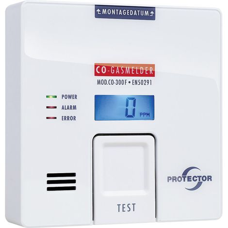 Protector CO-300F Kohlenmonoxid-Melder   batteriebetrieben detektiert Kohlenmonoxid