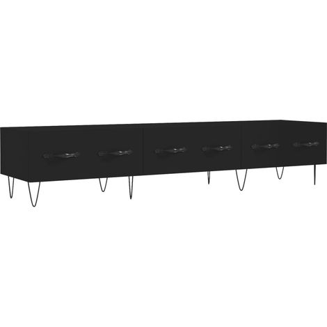 Mueble TV multimedia estantería para televisión buffet para televisión comedor salón dormitorio 150 x 36 x 30 cm madera contrachapada negra 020026035