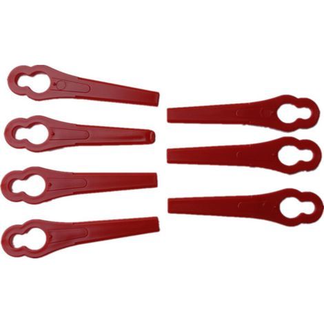 Lame de tondeuse à gazon en plastique rouge L83MM, grand trou et 12 petits trous de 7 mm, forme de gourde, pour jardin et coupe-bordures. (1/5)