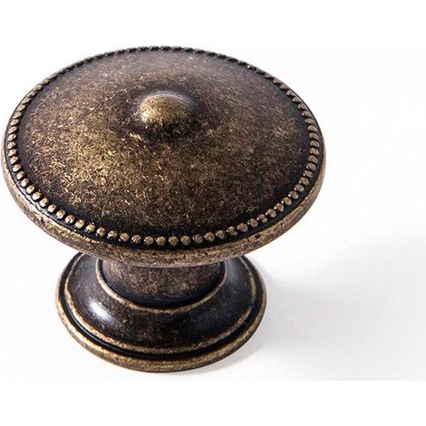 Lotto di 4 pulsanti rotondi per mobili in metallo ottone antico Mod.3121 ø30mm. Rei