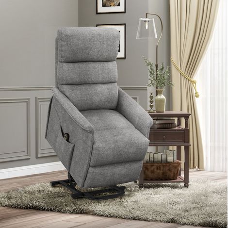 Sillón relax eléctrico con ayuda para levantarse, reclinable con mando, gris (1/5)
