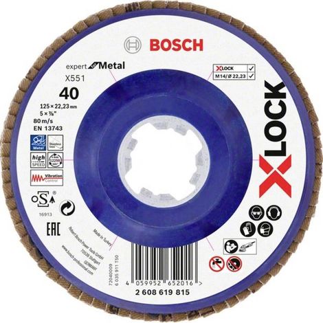 Bosch Accessori Disco abrasivo 2608619815 X551 diametro de 125 mm de diametro de foro 22,23 mm, 1 pezzo (1/2)