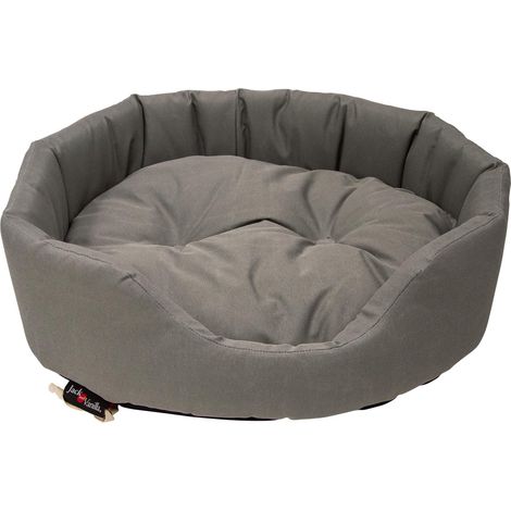 Panier Confortable pour Chien et Chat, Design élégant en Gris, Rembourrage épais, Housse Lavable, Taille L, idéal pour Un Sommeil réparateur