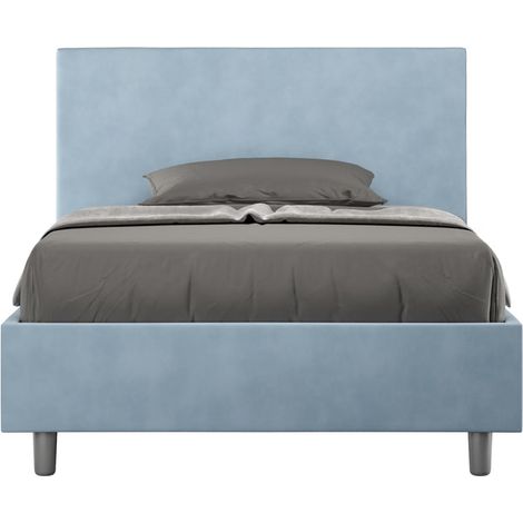 Letto Singolo 80x190 cm con Rete Adele Azzurro (1/4)