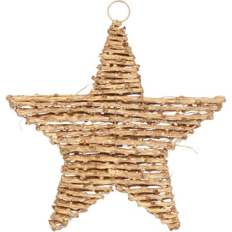 Étoile de Noël en rotin doré - Pendentif 27 cm (1/3)