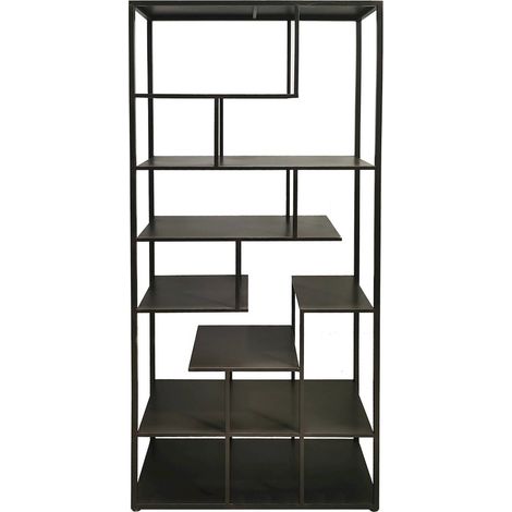 Étagère métal noir design pour salon ou bureau moderne - noir mat contemporain (1/3)
