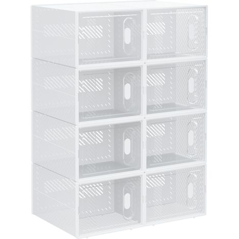 Modulares DIY-Schuhregal mit 8 Fächern aus transparentem Kunststoff, 25 x 35 x 19 cm (1/5)