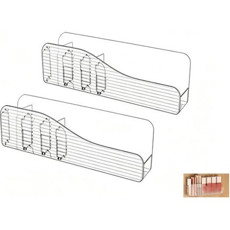 Set di 2 scatole portaoggetti per cosmetici con mensola a muro. Robuste e salvaspazio, ideali per riporre i cosmetici in camera da letto. (1/5)