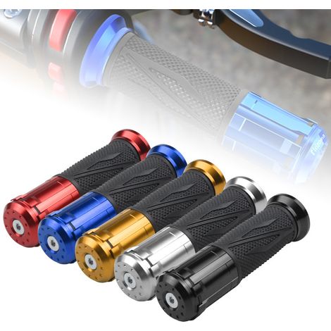 Universal handlebar grips for off-road vehicles, motorcycle modification accessories, CNC machined aluminum alloy and rubber handlebar ends (1/5)
