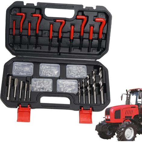 Kit de réparation de filetage Outil de réparation de filetage métrique Insert fileté haute résistance M5 M6 M8 M10 pour moteur, culasse, voiture, atelier, industrie, entretien (1/5)