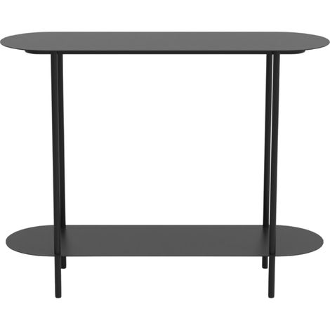 CALICOSY - Console à deux niveaux en métal noir H77 cm - SASHA (1/4)