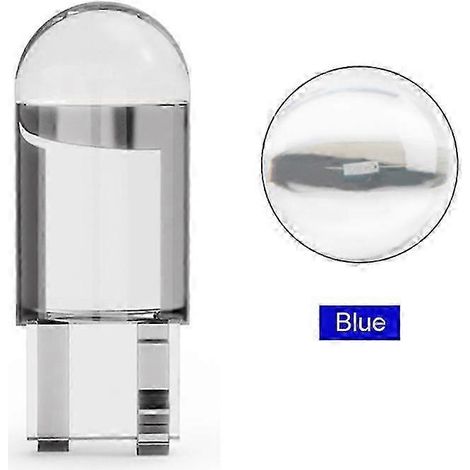 Lot de 2/10 ampoules LED T10 COB W5W 194 168 pour éclairage de plaque d'immatriculation, feu de gabarit, éclairage d'instrumentation, style automobile, blanc/bleu, 12 V (1/5)
