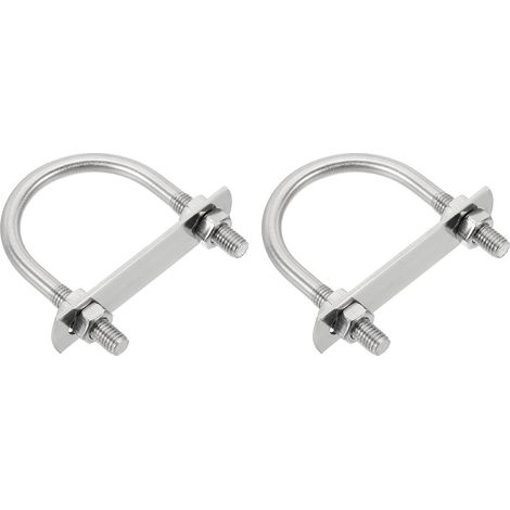 M8 Boulons en U, 2pcs Bride de Fixation en U Solide 48mm Innenbreite 76mm Longueur, Boulon à Œil de Serrage Acier Inoxydable 304 avec Ecrous Et Plaques pour Fixation de Tuyaux (1/5)