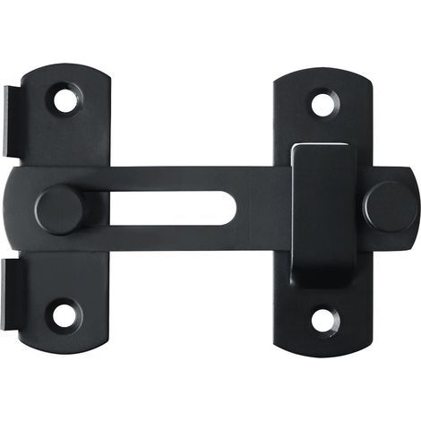 Verrou Porte Coulissante Serrure Volet Loquet Porte Verrou Portail à Bascule Boulon avec Vis pour Porte, Fenêtre, Placard et Jardin, Finition Noir Mat en Acier Inoxydable (1/5)