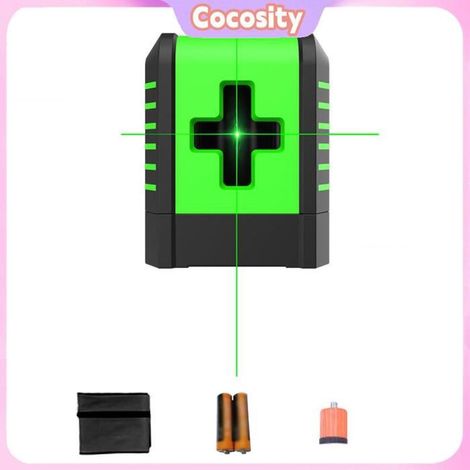 Cocosity niveau laser 2 lignes Petit niveau laser portable à 2 lignes, nivellement laser 3 °, ligne outillage cordeau feu vert (1/5)