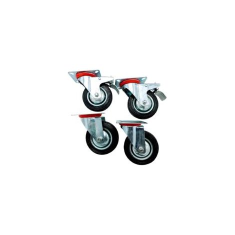 OSE – Lot de 4 roulettes pivotantes 100 mm – Charge maximale 60 kg – Corps polyamide – Bandage polyuréthane injecté