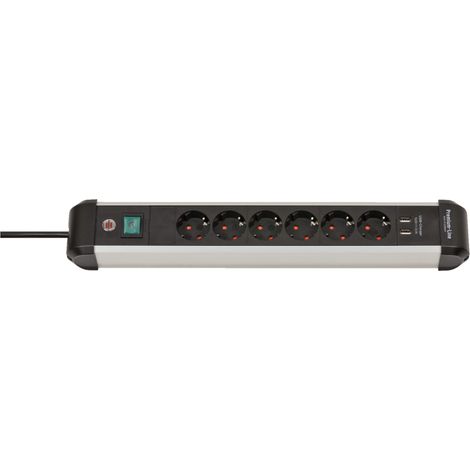 BRENNENSTUHL 1391030610 MULTIPRISE AVEC SCHALTER ARGENT-NOIR SCHUTZKONTAKT 1 PC(S) (1/4)