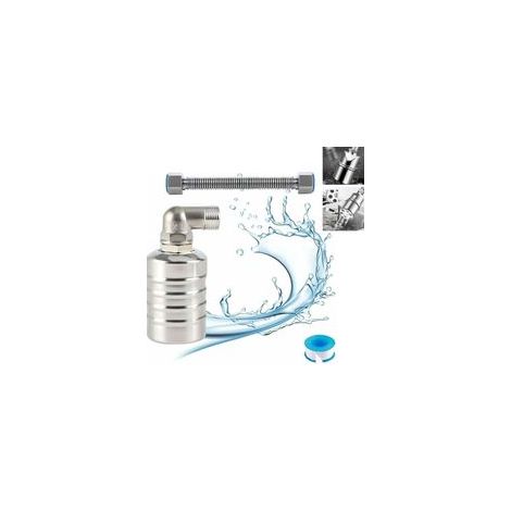 Vanne flotteur entirement automatique en acier inoxydable 304, rgulateur de niveau d\'eau automatique pour rservoir d\'eau, mini robinet boisseau sphrique flotteur en acier inoxydable (prise) (1/4)