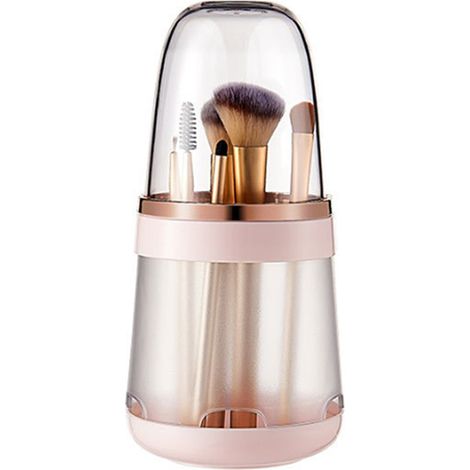 Porte-pinceaux de maquillage multifonctionnel, organisateur cosmétique, support de nettoyage et de séchage des pinceaux, boîte de rangement (1/5)