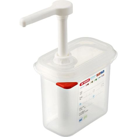 Distributeur de sauce GN 1/9 transparent 1.5L - 176 x 108 x 190 mm - ARAVEN
