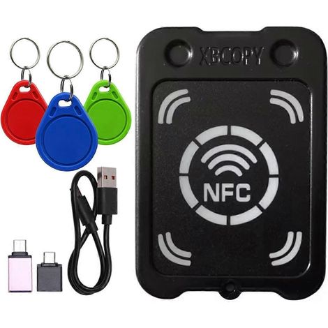 RFID-Smartcard-Lesegerät + NFC-Schlüsselanhänger mit 3 UIDs