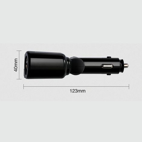 Adaptateur allume-cigare voiture 2 prises Bluetooth, chargeur multifonction double port USB, répartiteur 2 sockets. (1/5)