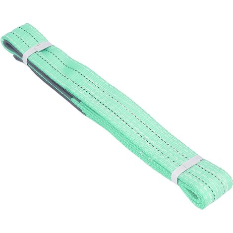 Corde de levage plate 2T avec boucle à double œillet, sangle de levage en polyester pour grue industrielle, 2 mètres (1/5)