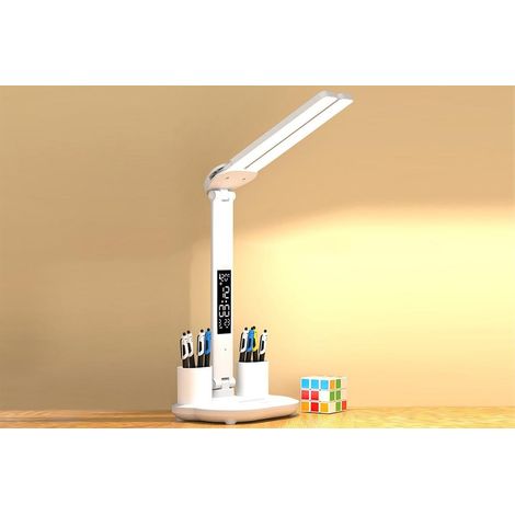 Dual-Head Desk Lamp LED Charging Desk Lamp Eye Protection Study Lamp Bedside Lamp Desk Reading Multifunctional Pen Holder Lamp (1/5)