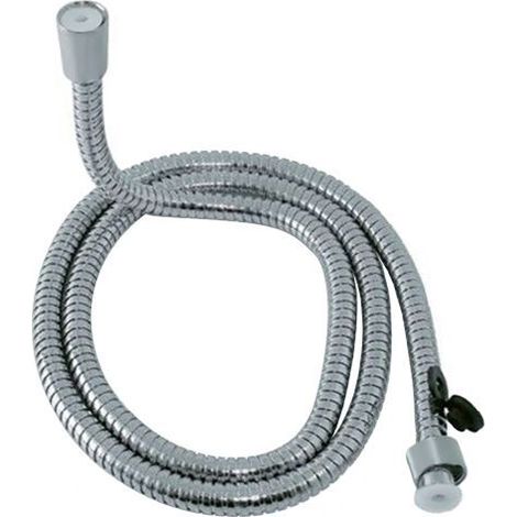 Flexible de douche inox chrome avec joint simple agrafage 1,75m