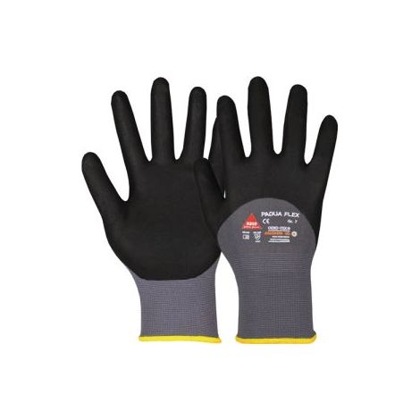Handschuhe Padua Flex Gr.9 schwarz/grau EN 388 PSA II Nylonfeinstrick Nitril (1/2)