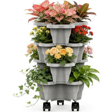 Pflanztopf Mehrstufig vertikal mit Drainage stapelbar Garten