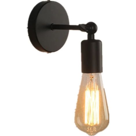 Applique Murale Style Industriel Simple, Lampe Murale Réglable en Métal Fer Éclairage Douille E27 Décoration pr Maison , Bar , Restaurants, Café, (1/5)
