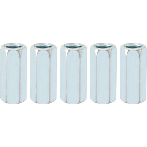 Écrou Long Hexagonal M1240 5pcs - Zinc Plated, Compatible avec Mano - Écrou à Manchon Hexagonal pour Fixations en Acier Carbone (1/5)