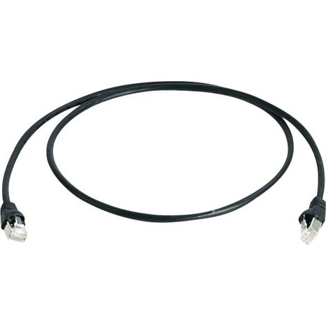 Câble de raccordement réseau informatique RJ45 Telegärtner 100008033 CAT 6a S/FTP noir 0.25 m (1/2)