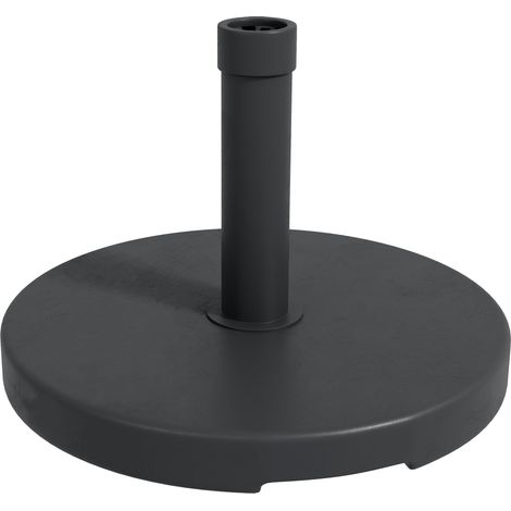 Base per Ombrellone Ø46,5 cm da 15kg per Pali da Ø3,8 e Ø4,8 cm in Plastica e Cemento Nero