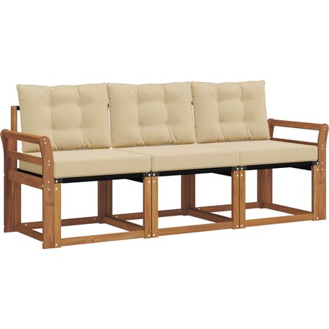 Ensemble de canapés d'extérieur 3 pcs  Salon de jardin Naturel et Beige (1/5)