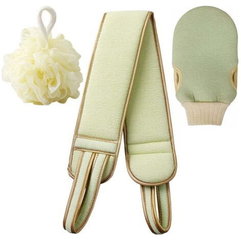 Serviettes de nettoyage du dos Serviettes Essentiels pour la maison Aides au bain et à la douche Kit de balle de traction du dos Essuyer
