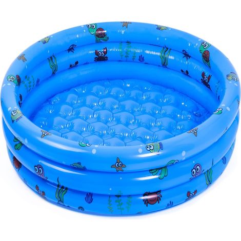 Piscine Enfant, Piscine Gonflable Ronde de 100cm Piscine Bebe Gonflable Piscine Intérieure et Extérieure Pataugeoire Jouets pour Enfants Filles, Bleu (1/5)