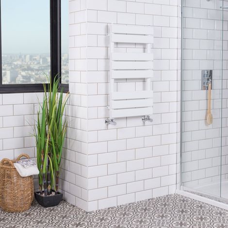 WarmeHaus White Flat Panel Heated Towel Rail 800x450mm