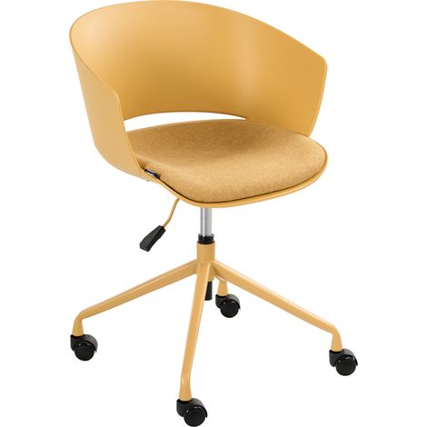 Silla de oficina con asiento de tela giratoria despacho escritorio amarillo Gleeful