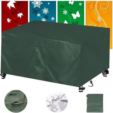 Telo di copertura per mobili da giardino TAISHENGDA, in tela cerata 420D, impermeabile, antivento, traspirante, antipolvere e resistente ai raggi UV – Verde: 200 x 140 x 90 cm (1/5)